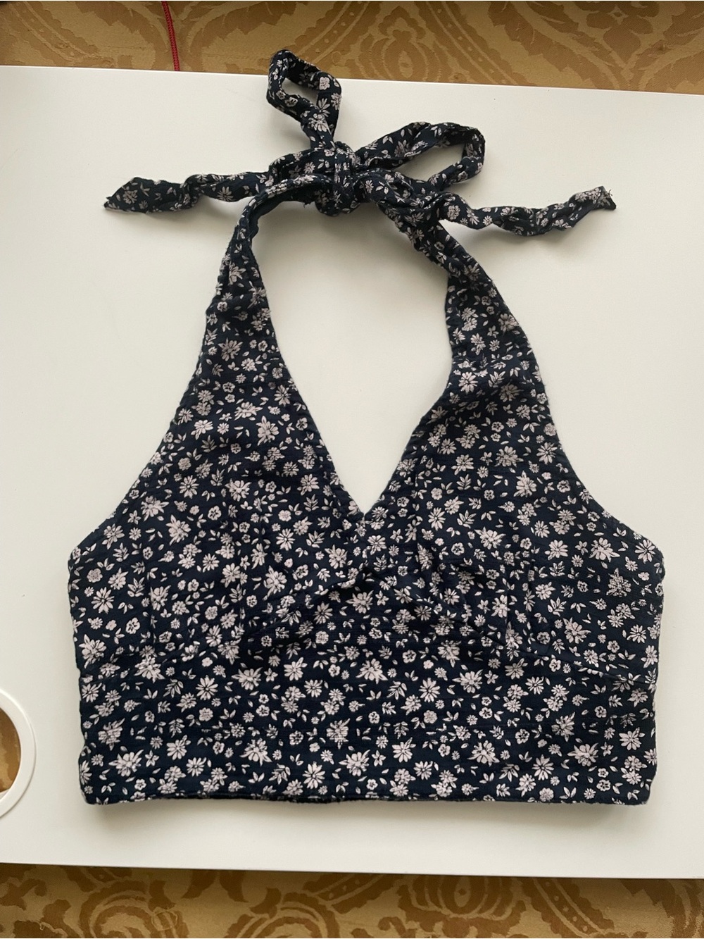 American Eagle Outfitters Navy Floral Halter Bralette
